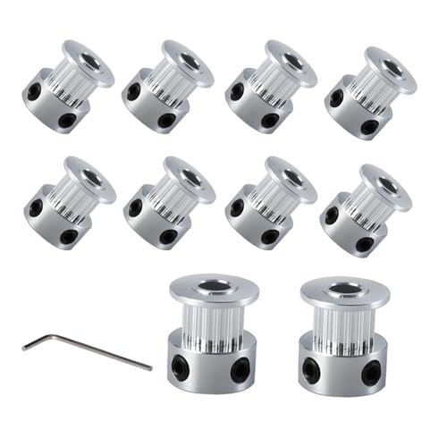 BZ 3D GT2 Riemenscheibe GT2 Pulley 16 Zähne 5mm Bohrung Zahnriemenscheibe 16 Teeth 5mm bore für 3D-Drucker,CNC 6mm Breite Zahnriemen.(10 Stück) von BZ 3D