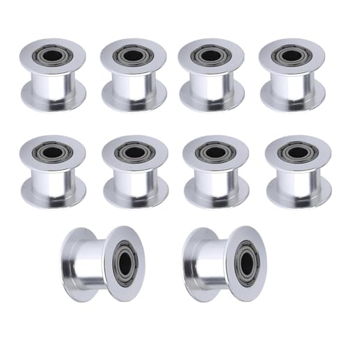 BZ 3D GT2 Umlenkrolle,GT2 Idler Pulley 20 Zahnlos Bohrung 5mm Breite 10mm Zahnriemenscheibe 20 Toothless für 3D-Drucker 9mm/10mm Breite GT2 Zahnriemen.(10 Stück) von BZ 3D