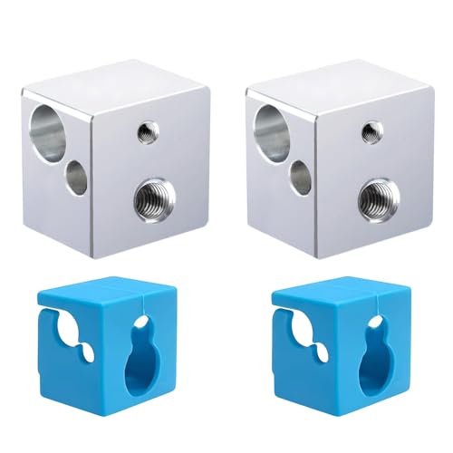 BZ 3D Mega Heizblock,Aluminium Heater Block mit Silikon Socken für I3 Mega/Mega S/Pro/Mega X/Zero 2.0/Chiron/Kobra/Kobra GO/Kobra Neo Heizblock 3D-Drucker V5 J-Head Hotend von BZ 3D