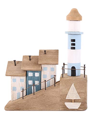 Shabby Chic Holz Küste Hafen Leuchtturm Dekoration auf Sockel – Natur, Blau, Weiß, Grün – 23,5 cm Shabby Chic Holz Küste Hafen Leuchtturm Dekoration auf Sockel – Natur, Blau, Weiß, Grün – 23,5 cm von BZB Goods