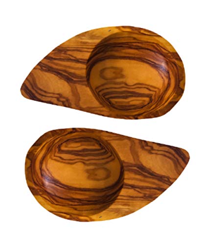 Ying-Yang-Schalen aus Olivenholz, für Dipping/Tapas/Soße/Snack/Knabbereien, klein, 12,5 cm, 2 Stück von BZB