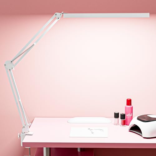 BZBRLZ Schreibtischlampe LED, Klemmbare Dimmbare Tischlampe Schwenkarmlampe, Augenschutz Bürotischlampe von BZBRLZ