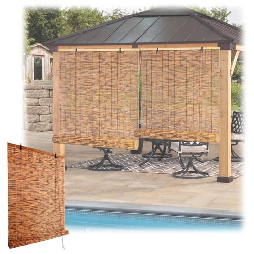 BZCKBZ Rollos & Jalousien 51 61 71 91 105 122 132 152 183cm Natural Bambusrollo Sonnenschutz Sichtschutz Rollo Seitenzugrollo Für Fenster Und Türen(24" Wx48 H (61cm x 122cm)) von BZCKBZ