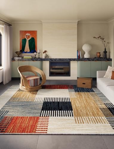 BZFAOEV Antiker Kunstteppich Wohnzimmer Schlafzimmer - Luxus Fußmatte Sofa Schlafplatz Leicht Sauber Antirutsch 120x160cm von BZFAOEV