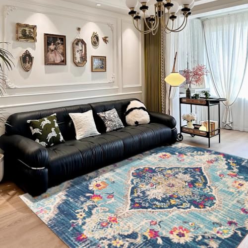 BZFAOEV Antiker Kunstteppich Wohnzimmer Schlafzimmer - Luxus Fußmatte Sofa Schlafplatz Leicht Sauber Antirutsch 160x200cm von BZFAOEV