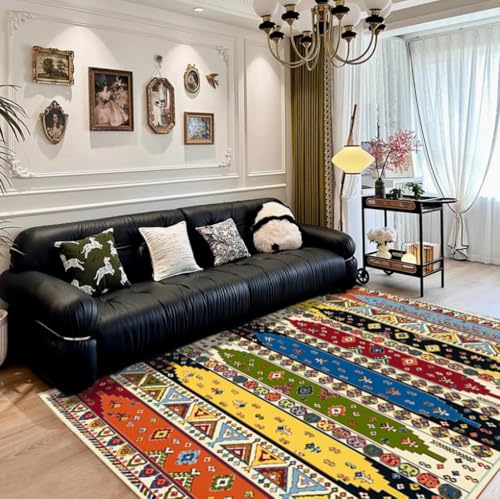 BZFAOEV Antiker Kunstteppich Wohnzimmer Schlafzimmer - Luxus Fußmatte Sofa Schlafplatz Leicht Sauber Antirutsch 160x200cm von BZFAOEV