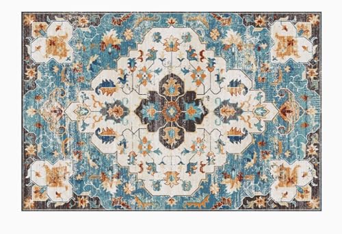 BZFAOEV Antiker Kunstteppich Wohnzimmer Schlafzimmer - Luxus Fußmatte Sofa Schlafplatz Leicht Sauber Antirutsch 80x120cm von BZFAOEV
