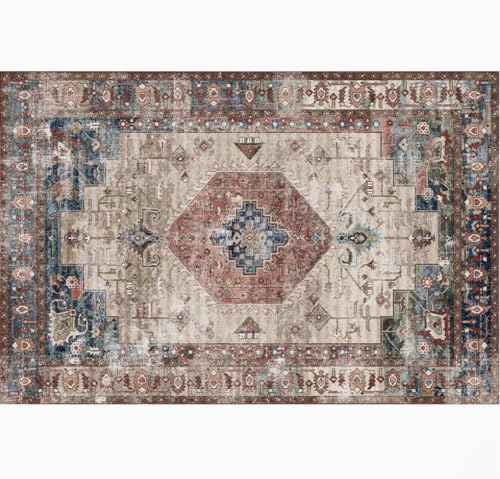 BZFAOEV Antiker Kunstteppich Wohnzimmer Schlafzimmer - Luxus Fußmatte Sofa Schlafplatz Leicht Sauber Antirutsch 80x120cm von BZFAOEV
