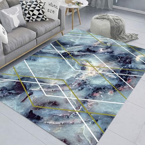 BZFAOEV Karomuster Teppich Modern Wohnzimmer Schlafzimmer - Geometrische Bankmatte Türmatte Anti-Rutsch Design​ 200x300cm von BZFAOEV