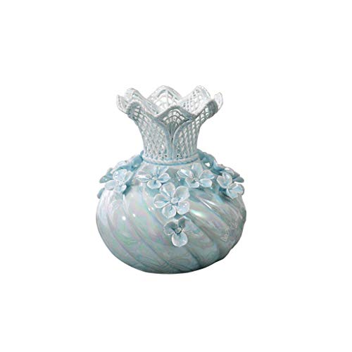 Vase Tischplatte Ceramic Vase Decoration Dry Flower Flower Blue Home Decoration Living Room Countertop Display-Ceramic-Blue_21cm*20cm von BZGPMFUD