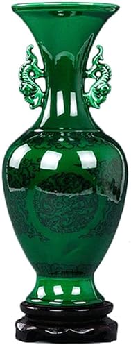Vase Tischplatte Gefälschte Blume Keramik grüne Glasur Home Dekoration Antiqu Ohr Flasche Handwerk von BZGPMFUD