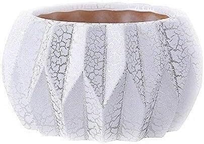 Vase Tischplatte Silber Riss Blume Keramik Blumentöpfe Dekorative Garten Sukkulente Topf Blumentopf Balkon Decor Haushalt von BZGPMFUD
