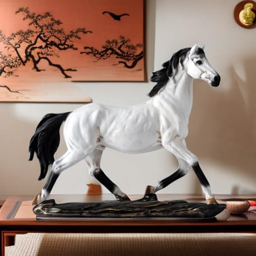 BZHIB Majestätische Pferdeskulptur, Statue, Ornament, Pferdeskulptur aus Kunstharz, Tierornament, Tischdekoration für jeden Reitbegeisterten, 29,2 cm White BZHIB Majestätische Pferdeskulptur, Statue, Ornament, Pferdeskulptur aus Kunstharz, Tierornament, Tischdekoration für jeden Reitbegeisterten, 29,2 cm White von BZHIB