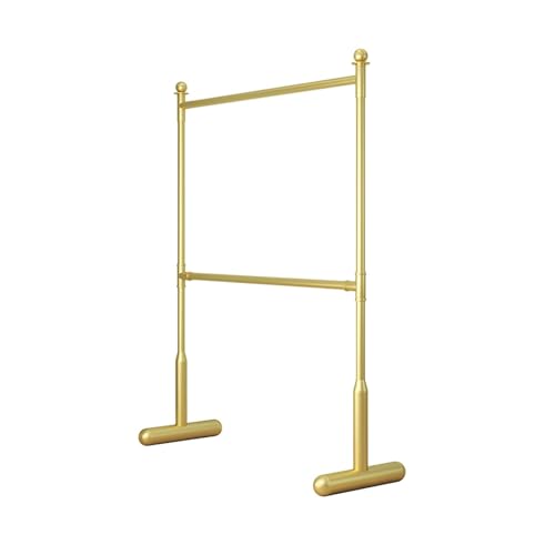 BZJPRFC 2-lagiges Stofflagerregal, Großes Textil-Handelsstofflagerregal, Robuster Stahl-Organizer, for Tapeten, Autofensterfolien, Traglast 150 Kg(Gold,150x42x150cm) von BZJPRFC