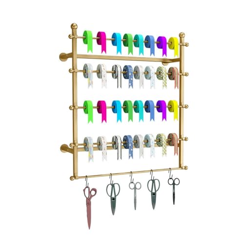 BZJPRFC 5-stufiges Stoffrollen-Lagerregal, Wandmontierte Fensterfolien-/Tapetendisplays, for Autofensterfolienspulen, Tragkraft 150 Kg(Gold,80x100cm) von BZJPRFC