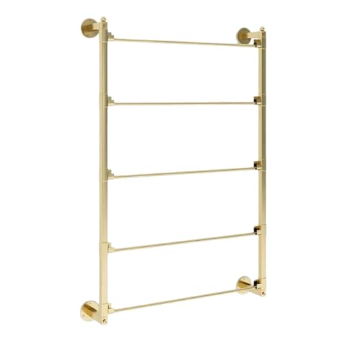 BZJPRFC 5-stufiges Stoffrollen-Lagerregal, Wandmontierter Fensterfolien-/Tapeten-Präsentationsständer, for Autofensterfolien-Stoffspule, Tragkraft 80 Kg(Gold,75x15x70cm) von BZJPRFC