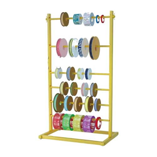 BZJPRFC 6-lagiges Verstellbares Lagerregal for Stoffrollen, Fensterfolien-/Tapetendisplays, for Stoffspulen for Autofensterfolien, Tragkraft 100 Kg(Gold) von BZJPRFC