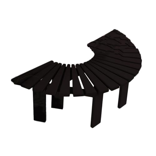 BZJPRFC Baumbank for Umwickeln, Blumenständer for Gartenbalkon, Halbrunder Sitz Aus Massivholz for Den Außenbereich, Form Lässt Sich Unendlich Erweitern, for Parks(Black) von BZJPRFC