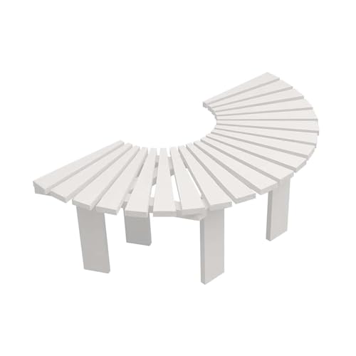 BZJPRFC Baumbank for Umwickeln, Blumenständer for Gartenbalkon, Halbrunder Sitz Aus Massivholz for Den Außenbereich, Form Lässt Sich Unendlich Erweitern, for Parks(White) von BZJPRFC
