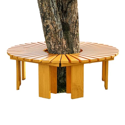 BZJPRFC Baumbankumrandung, Bequemer Gartensitz Im Freien, Gebogener Stuhl Aus Massivholz, Flexible Konfiguration, for Die Dekoration Von Innenhöfen Und Terrassen(Color2) von BZJPRFC