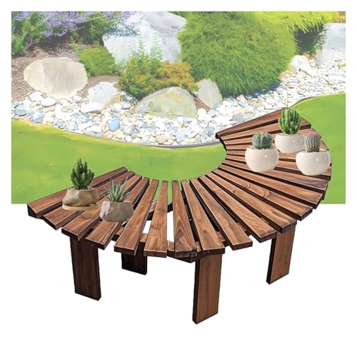 BZJPRFC Baumbankumrandung, Halbrunde Gartensitzbank, Terrassenstuhl for Den Park Im Freien, Dekoratives Spleißen Gebogener Holzstreifen, Freie Kombination Von Formen(Color1) von BZJPRFC