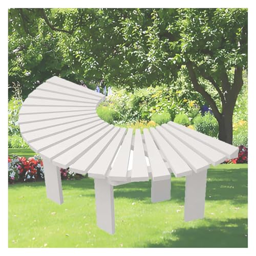 BZJPRFC Baumbankumrandung,Halbkreisförmige Sitzbank Aus Massivem Holz,Blumenständer for Den Gartenbalkon,Freie Kombination Von Formen,Für Dekorative Möbel(White) von BZJPRFC