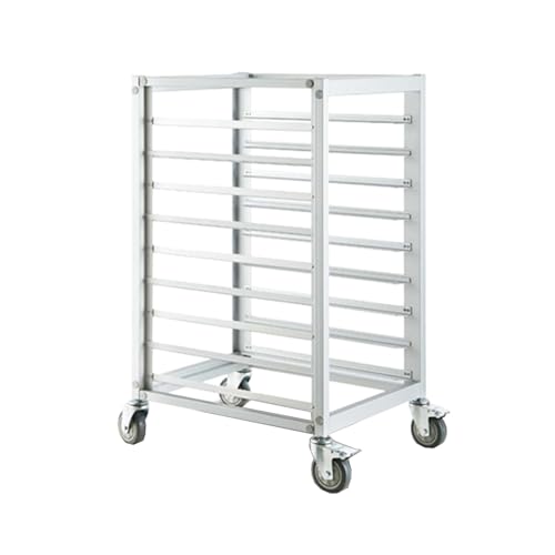 BZJPRFC Gewerblicher Mobiler Blechpfannenständer, Schnellbackofen for Brötchenpfannen, Kühlwagen for Lebensmitteltabletts, Mit Abnehmbarer Trennwand for Küchen- Und Esszimmer(9-Tier) von BZJPRFC