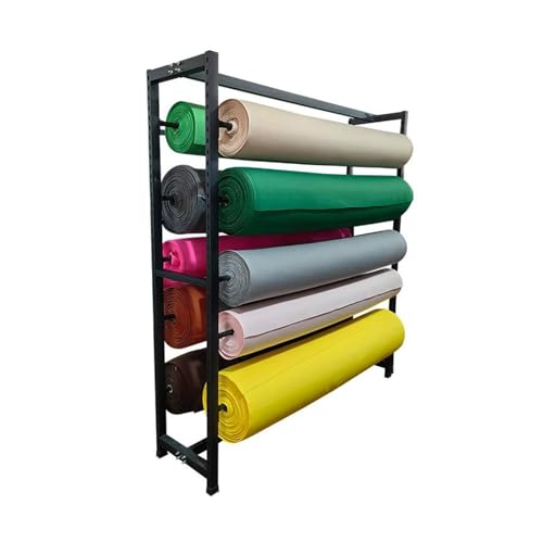 BZJPRFC Großes Textil-Lagerregal for Kommerzielle Stoffrollen, 5-Regal-Organizer Aus Metall Mit Verstellbarer Aufhängung, for Textilrollen Aus Vinyl Und Leder(160x170x45cm) von BZJPRFC