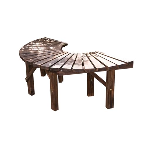 BZJPRFC Halbrunde Baumbank, Gebogener Stuhl Aus Massivholz, Sitzgelegenheiten Zur Dekoration Von Gartenmöbeln, Form Lässt Sich Unendlich Erweitern von BZJPRFC