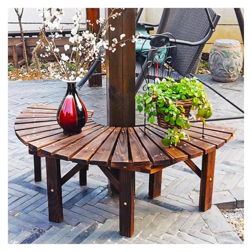 BZJPRFC Halbrunde Baumbank, Sitzgelegenheit for Terrassenmöbel Im Freien, Gartenhocker Aus Holz, Romantisches Gartenelement, Form Lässt Sich Unendlich Erweitern von BZJPRFC