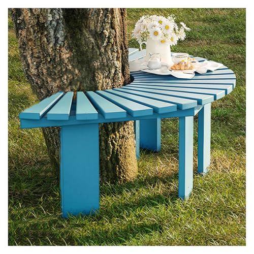 BZJPRFC Halbrunde Baumbank,Sitzmöbel for Die Dekoration Im Freien,Blumenständer for Den Gartenbalkon,Freie Kombination Von Formen,Kapazität 400KG(Blue) von BZJPRFC