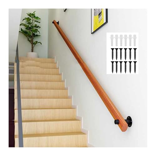 BZJPRFC Handläufe for Treppen, Treppengeländer Aus Massivholz Mit Halterungen, Sicherheitshaltegriff for Ältere Menschen Und Kinder, Einfache Montage for Den Flur(250cm/8.2ft) von BZJPRFC