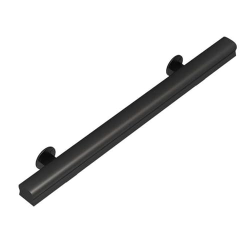 BZJPRFC Handläufe for Treppen, Treppenhandlauf Aus Holz Mit Eisenhalterungen, Handläufe Zur Vermeidung Von Rutschen Im Innenbereich, An Der Wand Montiertes Sicherheitsgeländer(Black,150cm/4.9ft) von BZJPRFC