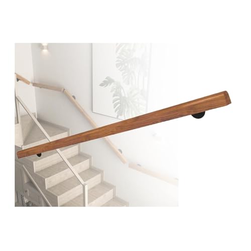 BZJPRFC Hölzerne Handläufe for Treppen, Sicherheits-Haltegriff-Set Zur Wandmontage, Korridor-Stützstangen, Rutschfestes Geländer for Ältere Menschen Und Kinder(200cm/6.5ft) von BZJPRFC