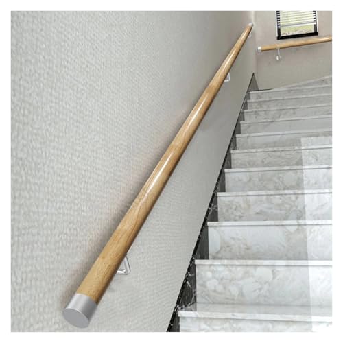 BZJPRFC Hölzerne Handläufe for Treppen, Wandmontage Geländer for Ältere Menschen Und Kinder, Sicherheits-Haltegriff-Set An Der Wand, Dachbodentreppendekoration(Color1,350cm/11.4ft) von BZJPRFC