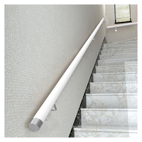 BZJPRFC Hölzerne Handläufe for Treppen, Wandmontage Geländer for Ältere Menschen Und Kinder, Sicherheits-Haltegriff-Set An Der Wand, Dachbodentreppendekoration(White,100cm/3.2ft) von BZJPRFC