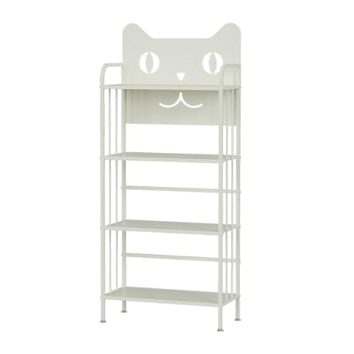 BZJPRFC Kreatives Bücherregal, 3/4-stöckiges Bücherregal Mit Stauraum, Bodenfreies Lagerregal, for Wohnzimmer, Schlafzimmer, Büro, Traggewicht 100 Kg(White,4-Tier) von BZJPRFC
