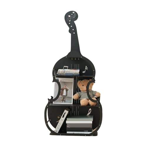 BZJPRFC Kreatives Bücherregal for Kinder, Stand-Zeitschriften-Organizer, Bücherregal In Gitarrenform Aus Stahl, for Wohnzimmer, Schlafzimmer, Büro, Tragkraft 100 Kg(Black) von BZJPRFC