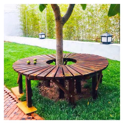 BZJPRFC Rundum-Baumbank Aus Holz, Gartenbank for Den Außenbereich, Hofstuhl for Rückenfreies Essen Auf Der Terrasse, for Die Dekoration Der Parklandschaft BZJPRFC Rundum-Baumbank Aus Holz, Gartenbank for Den Außenbereich, Hofstuhl for Rückenfreies Essen Auf Der Terrasse, for Die Dekoration Der Parklandschaft von BZJPRFC