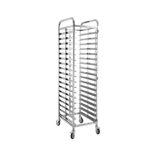 BZJPRFC Speed Rack for Halbe Bleche, Gewerbliches Bäckereiregal Aus Aluminium Mit Rädern Und Abnehmbarer Trennwand, Trockenlagerwagen for Brot(18-Tier) von BZJPRFC