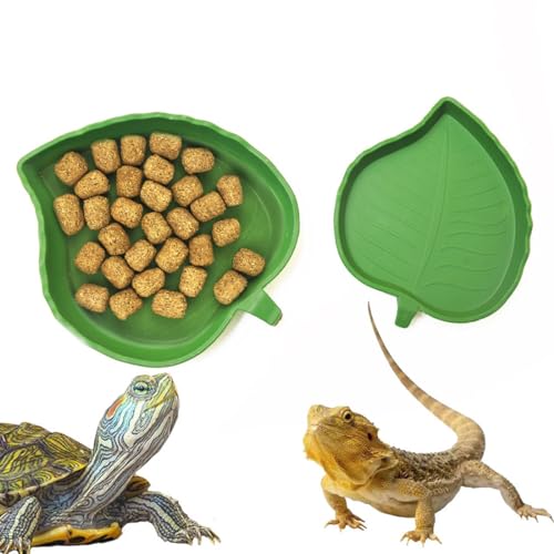 BZKSER 2 Stück Reptilien- Futter-Wassernapf – Reptilien-Schildkröten-Futter-Flachwassernapf für Schildkröten, Geckos, Schlangen, Schildkröten BZKSER 2 Stück Reptilien- Futter-Wassernapf – Reptilien-Schildkröten-Futter-Flachwassernapf für Schildkröten, Geckos, Schlangen, Schildkröten von BZKSER