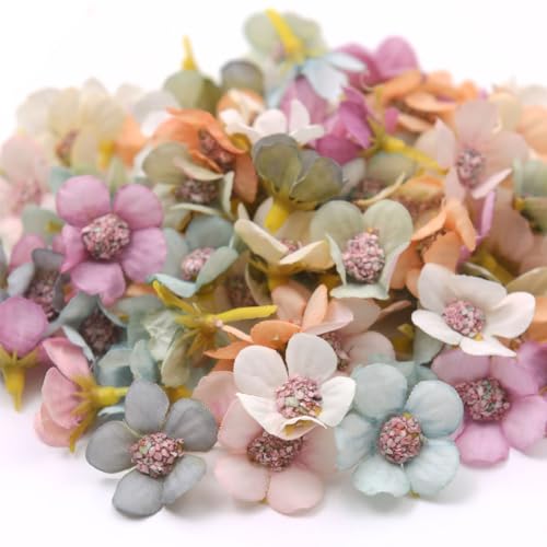 BZKSER Blumen deko - 50 pcs deko Blumen, Künstliche Blumen,Mini Bunt Gänseblümchen Blütenköpfe,künstliche Blumen deko,Kunstblumen Köpfe Deko für Hochzeit Feste Partei Haus DIY Basteln,(2.5CM) von BZKSER