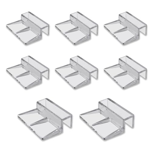 BZKSER Glasabdeckungs - 6Pcs Clips Aquarien,Unterstützung Halter Glasabdeckungs Clips,Glasabdeckung Clip Unterstützung Halter für Aquarien,Acryl-Clips universale Halterungen randlose Aquarien(8mm) von BZKSER