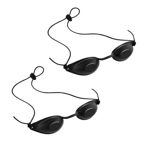 BZKSER Solarium Brille - 2 pcs schutzbrille rotlichtlampe Schutzbrille Augenklappe Rot Blau Licht Augenschutz Augenklappe für Patienten in IPL UV Infrarot LED Lichttherapie (Schwarz) von BZKSER