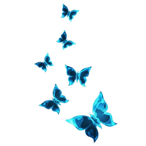 BZKSER Wandtattoo Leuchtend Wandaufkleber leuchtsticker Blau Schmetterling Wohnzimmer Schlafzimmer Wanddeko - 3D Schmetterling Aufkleber Wandsticker Luminous von BZKSER