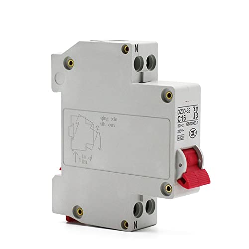16A DZ30-32 DPN 1P+N Mini-Leistungsschalter MCB DIN-Schienenmontageausschnitt Miniatur-Haushalts-Luftschalter-Stromkreisschutz (Größe: 16A20 Stück) Circuit Protection (Size : 16A20Pcs) von BZODHUDJ