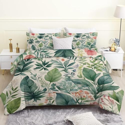 Grüne Pflanzen Bettdecke 135x200 4 Jahreszeiten, Wende Rot Blumig Steppdecke Schlafdecke Bettdecke ohne Bezug Waschbar, Weiche Ganzjahresdecke 135x200 mit 2 Kissenbezug 80x80 cm Grüne Pflanzen Bettdecke 135x200 4 Jahreszeiten, Wende Rot Blumig Steppdecke Schlafdecke Bettdecke ohne Bezug Waschbar, Weiche Ganzjahresdecke 135x200 mit 2 Kissenbezug 80x80 cm von BZRNGD