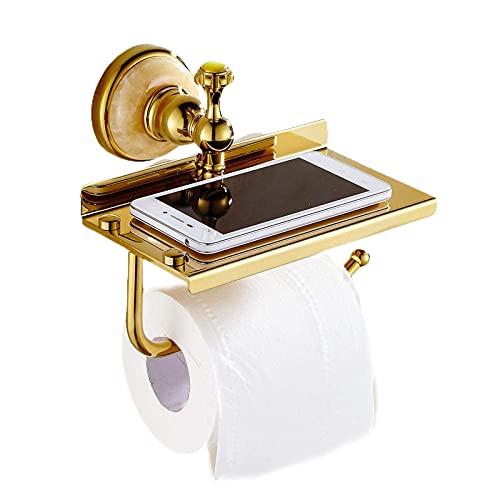 Toilettenpapierhalter Gold Hygienepapierhalter Luxus Wandmontage Design Telefonhalter Bar/Papierrollenregal Rollenregal-A/549(A) von BZVCRTYKL