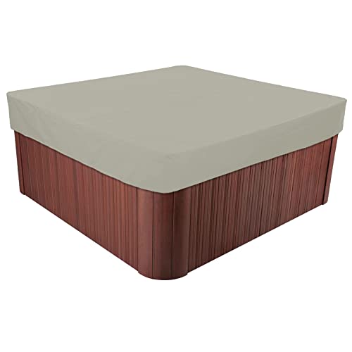 BaCover Outdoor Whirlpool Abdeckung, 210D Oxford-Gewebe Schutzabdeckung für Spa Wasserdicht UV-Schutz Pool-Abdeckung Quadratische,Beige,231x231x30cm von BaCover