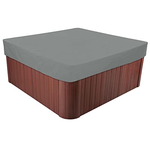 BaCover Outdoor Whirlpool Abdeckung, 210D Oxford-Gewebe Schutzabdeckung für Spa Wasserdicht UV-Schutz Pool-Abdeckung Quadratische,Grau,210x210x30cm von BaCover